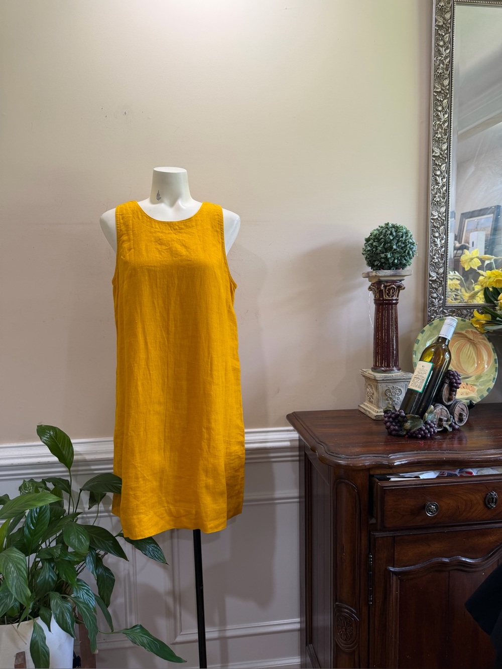 J. Crew Sleeveless Mustard Yellow Shift Dress
